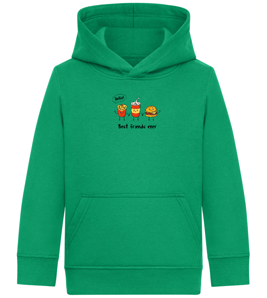 Best Friends Ever Food Design - Comfort Kids Hoodie_MEADOW GREEN_front