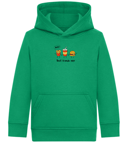 Best Friends Ever Food Design - Comfort Kids Hoodie_MEADOW GREEN_front