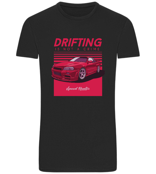 Drifting Not A Crime Design - Basic Unisex T-Shirt_DEEP BLACK_front