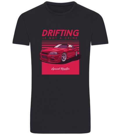 Drifting Not A Crime Design - Basic Unisex T-Shirt_FRENCH NAVY_front