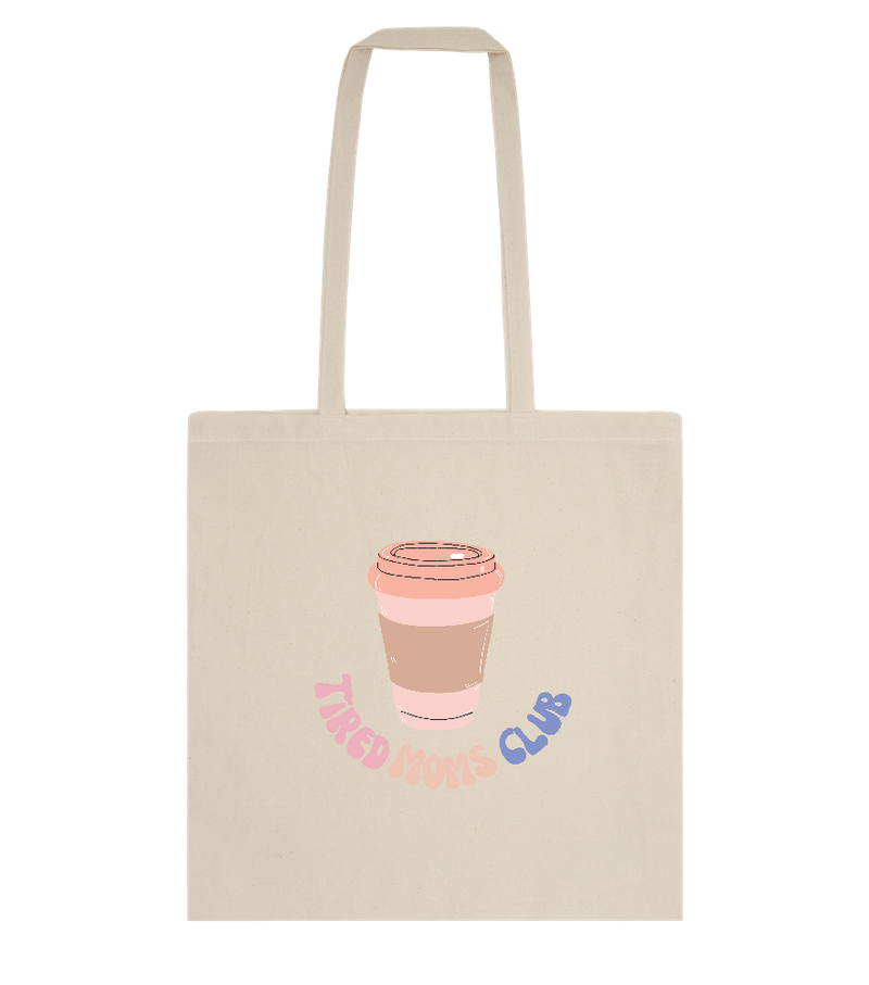 Tired Moms Coffee Club Design - Essential cotton tote bag_BEIGE_front