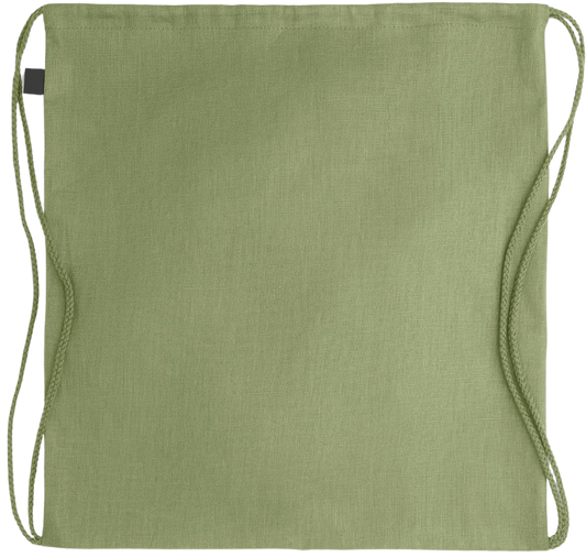 Zodiac Libra Design - Premium hemp drawstring bag_GREEN_back