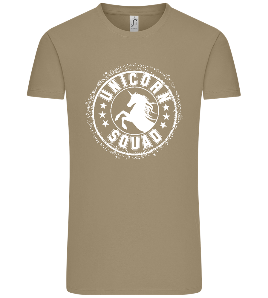 Unicorn Squad Logo Design - Comfort Unisex T-Shirt_KHAKI_front