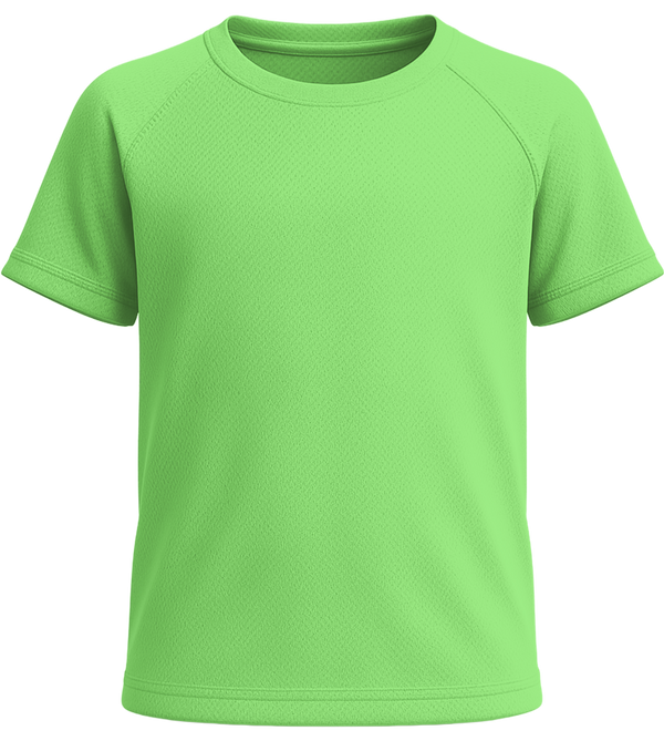Performance kids sport t-shirt_NEON GREEN_front