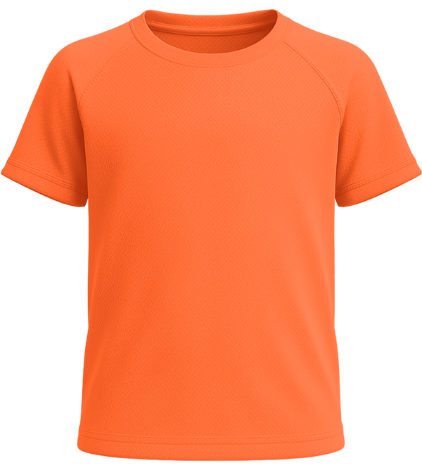 Performance kids sport t-shirt_NEON ORANGE_front