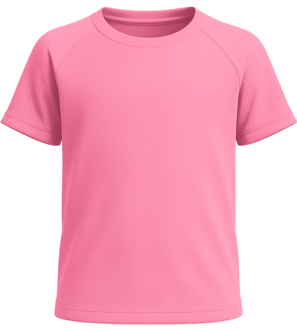 Performance kids sport t-shirt_NEON PINK 2_front