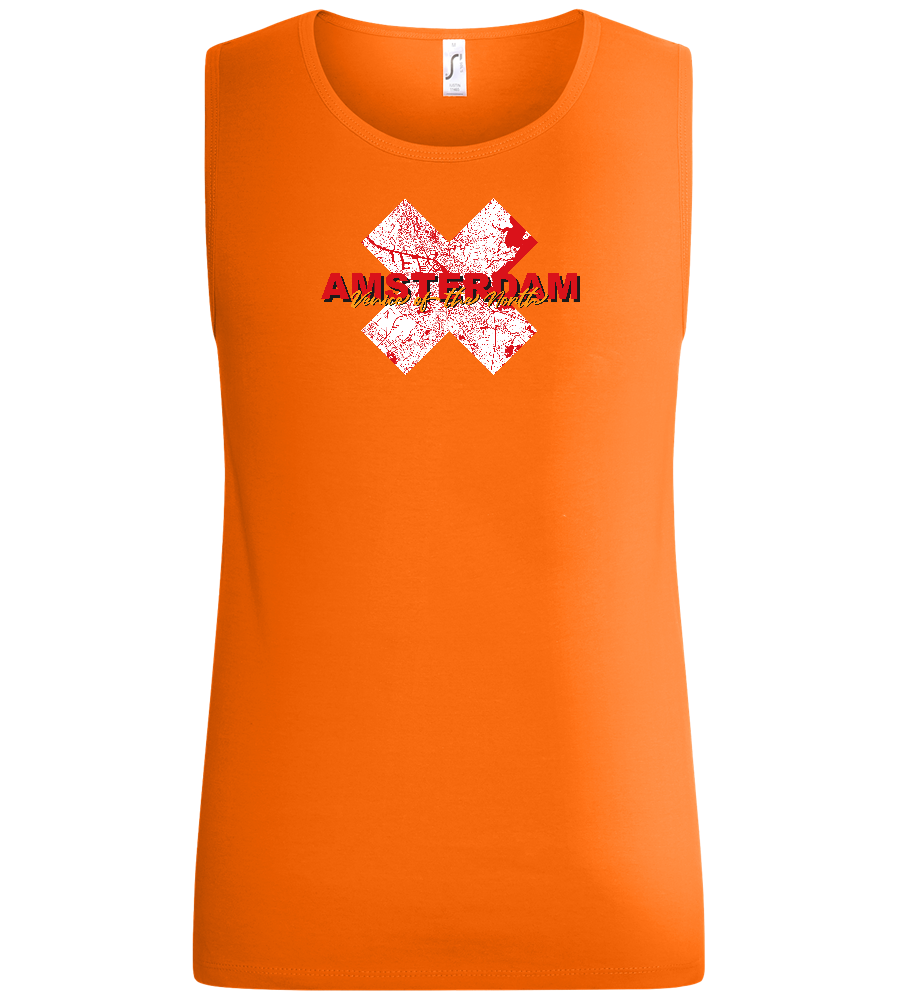 Venice of the North Design - Basic men's tank top_ORANGE_front