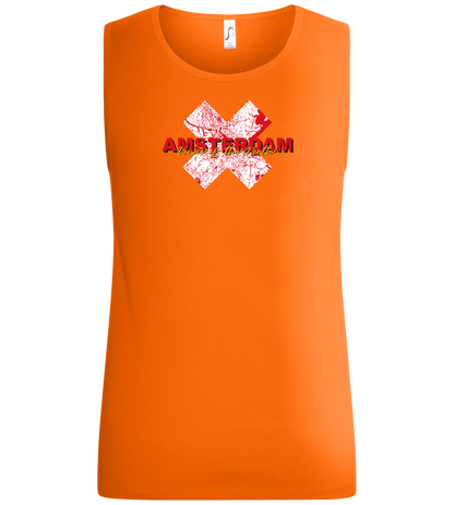 Venice of the North Design - Basic men's tank top_ORANGE_front