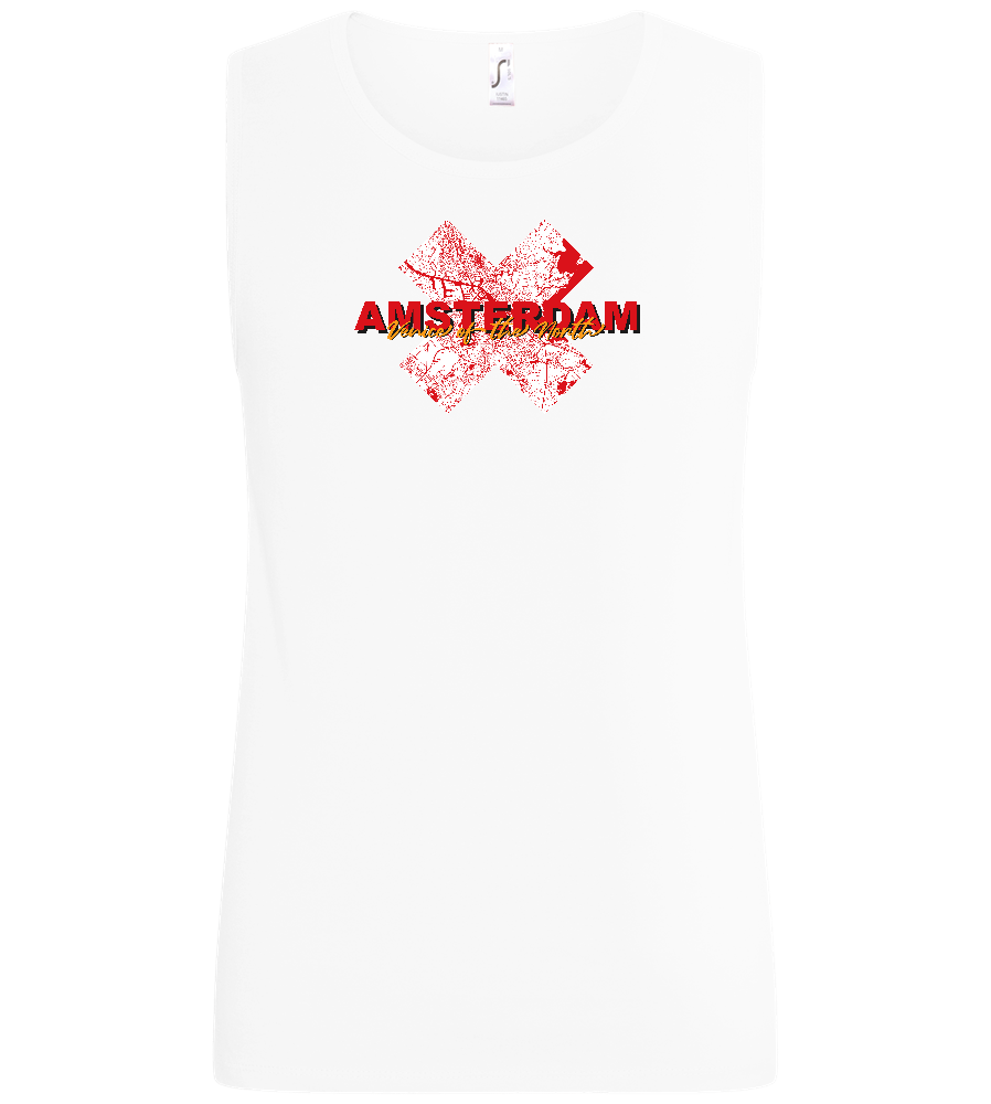 Venice of the North Design - Basic men's tank top_WHITE_front