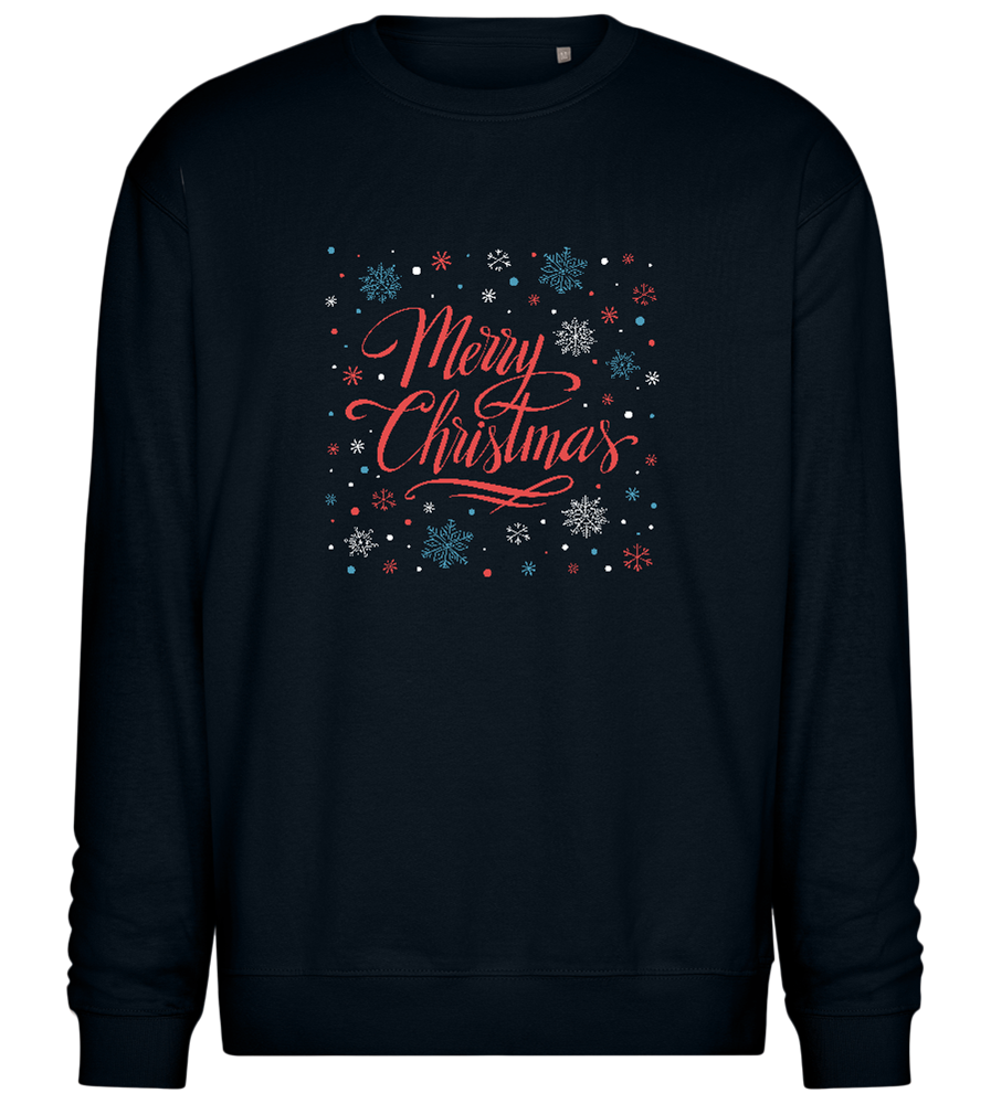 Merry Christmas Snowflakes Design - Comfort Essential Unisex Sweater_BLACK_front