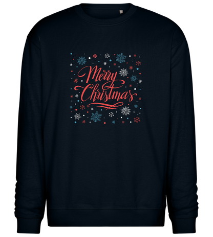 Merry Christmas Snowflakes Design - Comfort Essential Unisex Sweater_BLACK_front