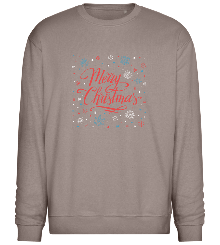 Merry Christmas Snowflakes Design - Comfort Essential Unisex Sweater_CHARCOAL CHIN_front