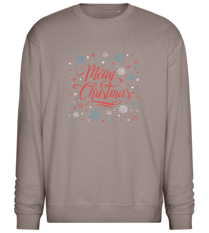 Merry Christmas Snowflakes Design - Comfort Essential Unisex Sweater_CHARCOAL CHIN_front