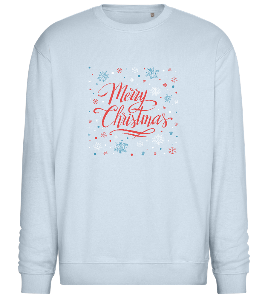 Merry Christmas Snowflakes Design - Comfort Essential Unisex Sweater_CREAMY BLUE_front