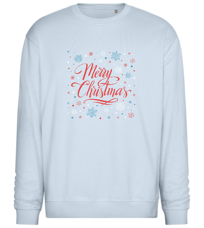 Merry Christmas Snowflakes Design - Comfort Essential Unisex Sweater_CREAMY BLUE_front