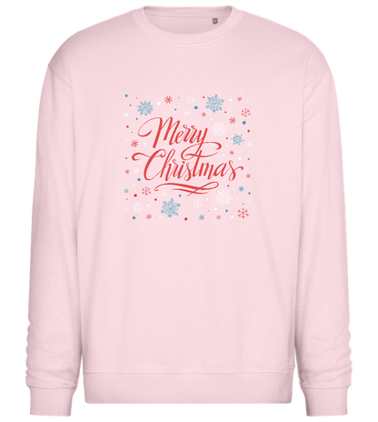 Merry Christmas Snowflakes Design - Comfort Essential Unisex Sweater_LIGHT PEACH ROSE_front