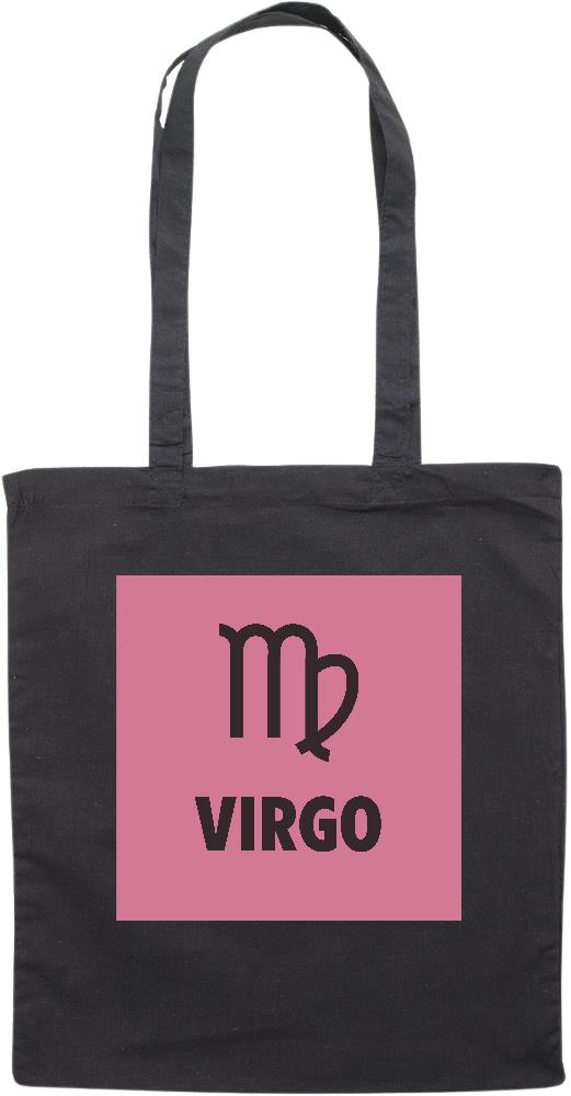 Zodiac Virgo Design - Essential colored event tote bag_BLACK_front