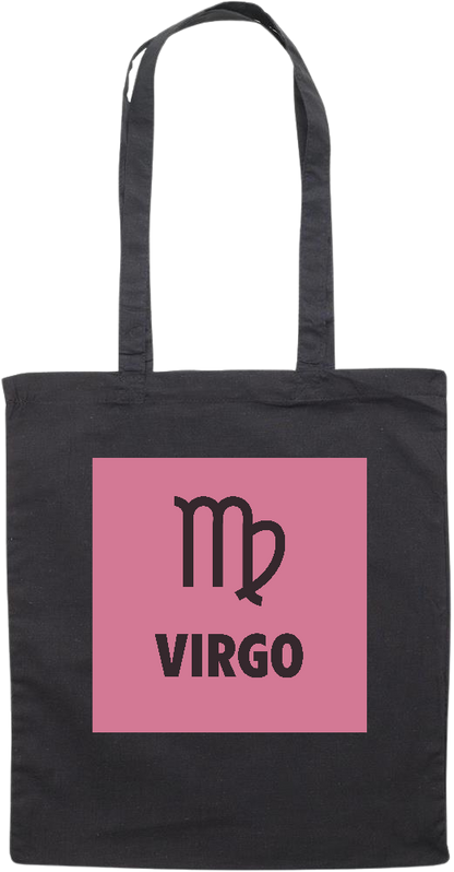 Zodiac Virgo Design - Essential colored event tote bag_BLACK_front