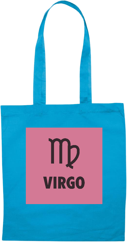 Zodiac Virgo Design - Essential colored event tote bag_TURQUOISE_front