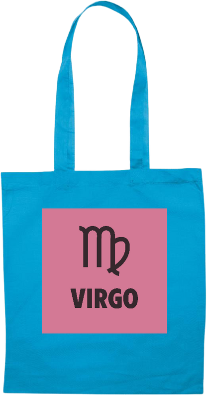 Zodiac Virgo Design - Essential colored event tote bag_TURQUOISE_front