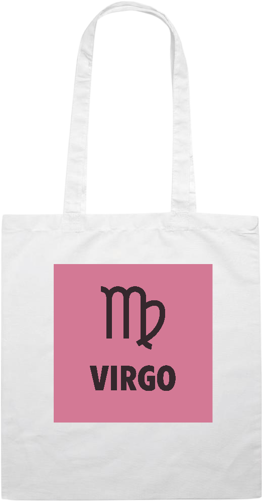 Zodiac Virgo Design - Essential colored event tote bag_WHITE_front