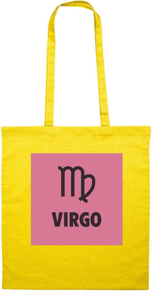 Zodiac Virgo Design - Essential colored event tote bag_YELLOW_front