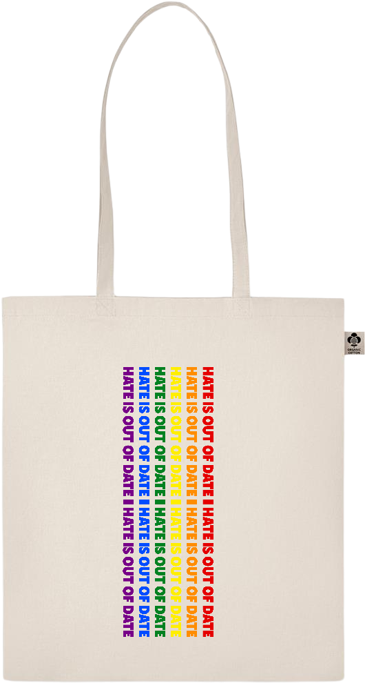 Hate is Out of Date Design - Basic organic cotton shopping bag_BEIGE_front