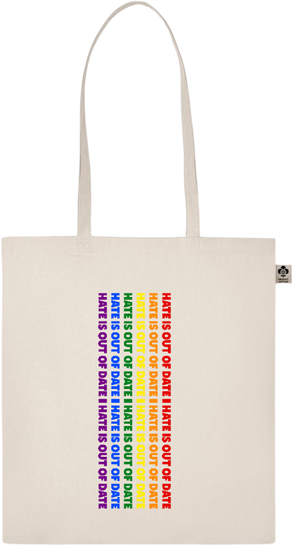 Hate is Out of Date Design - Basic organic cotton shopping bag_BEIGE_front