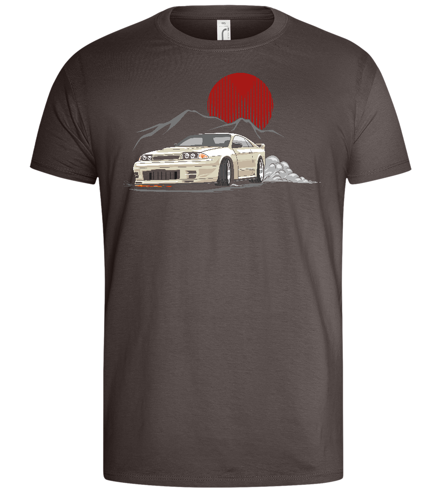 Retro Drift Car Design - Basic men's t-shirt_DARK GRAY_front