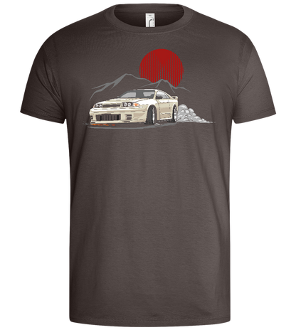 Retro Drift Car Design - Basic men's t-shirt_DARK GRAY_front