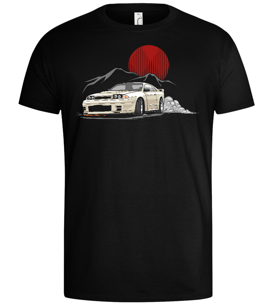 Retro Drift Car Design - Basic men's t-shirt_DEEP BLACK_front