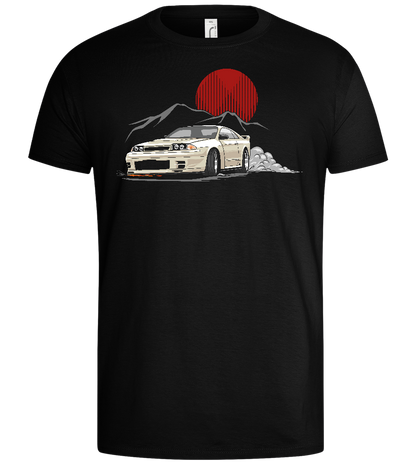 Retro Drift Car Design - Basic men's t-shirt_DEEP BLACK_front