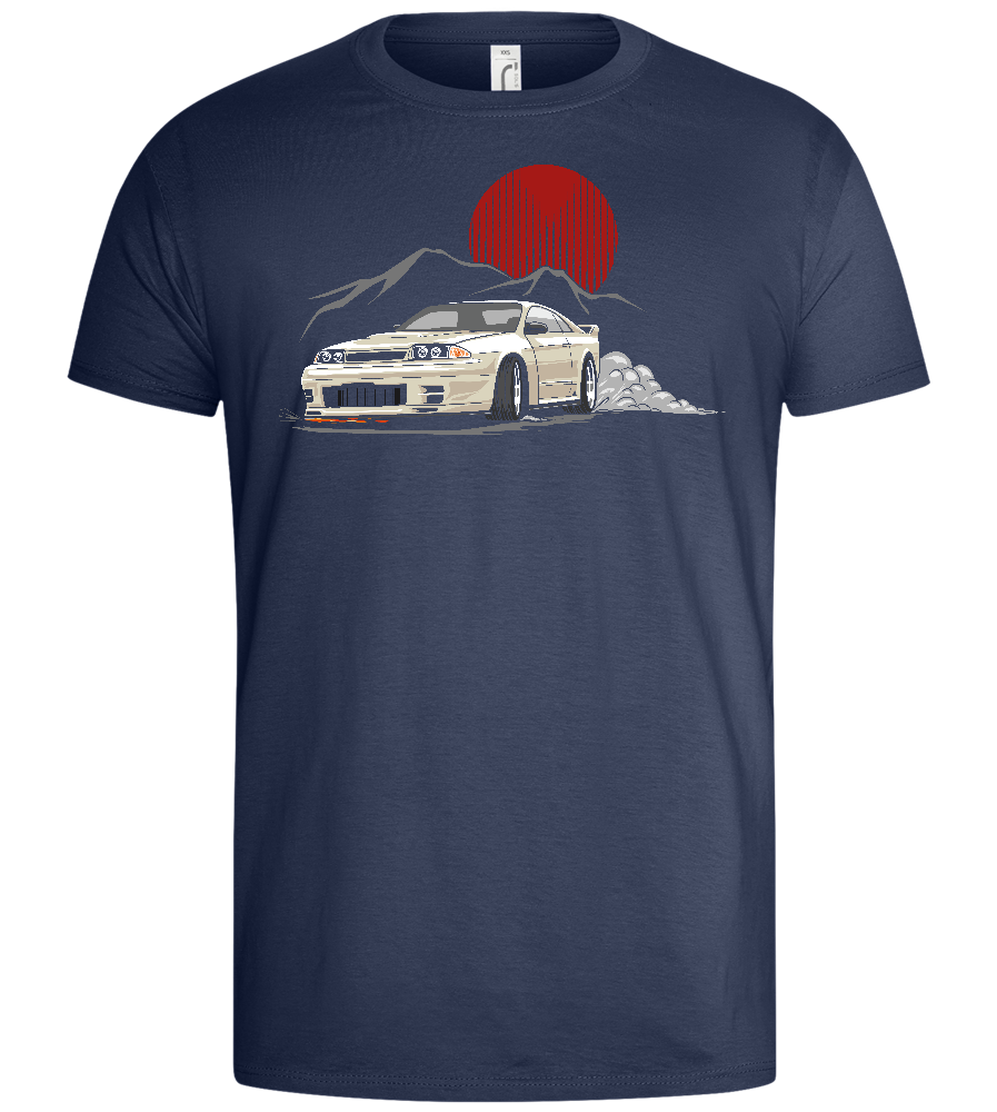 Retro Drift Car Design - Basic men's t-shirt_DENIM_front