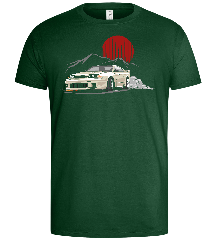 Retro Drift Car Design - Basic men's t-shirt_GREEN BOTTLE_front