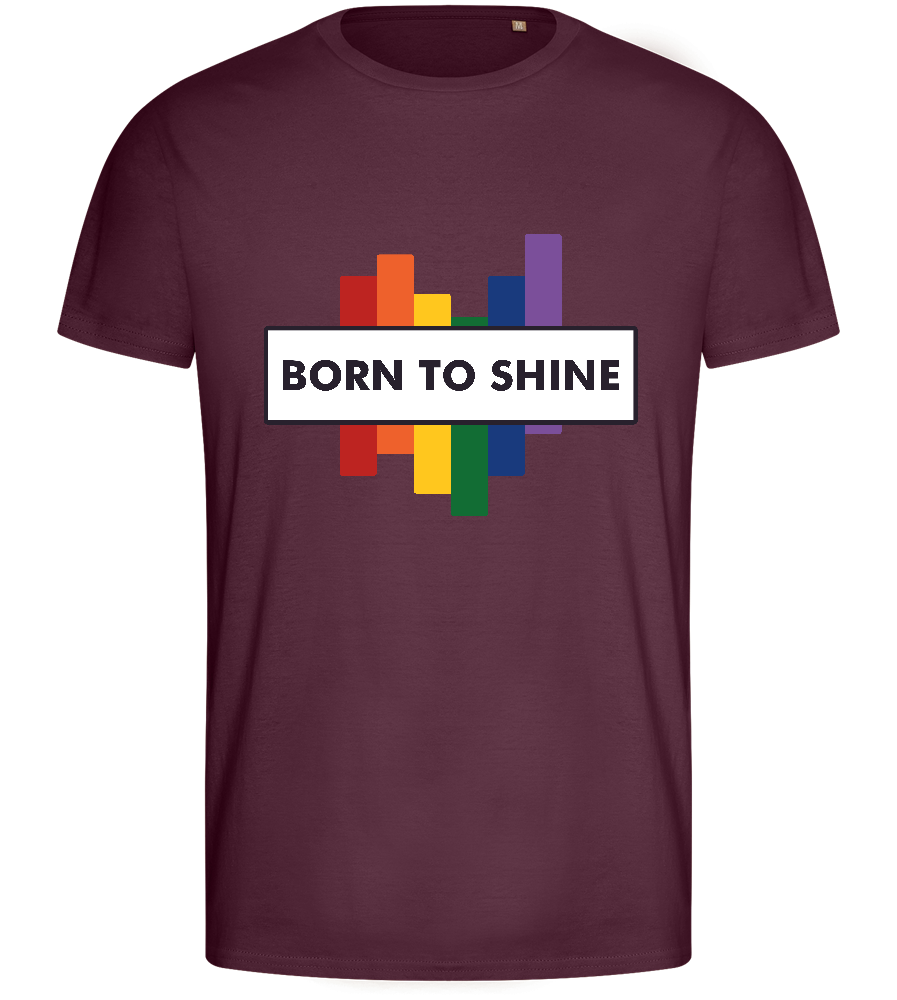 Born To Shine Rainbow Design - Basic men's fitted t-shirt_BORDEAUX_front