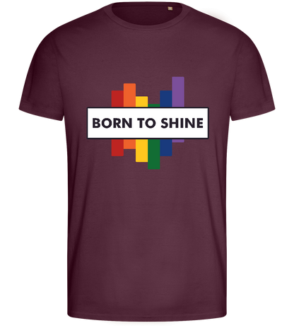 Born To Shine Rainbow Design - Basic men's fitted t-shirt_BORDEAUX_front