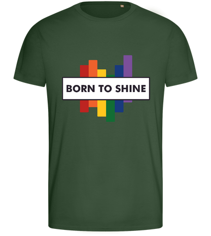 Born To Shine Rainbow Design - Basic men's fitted t-shirt_GREEN BOTTLE_front