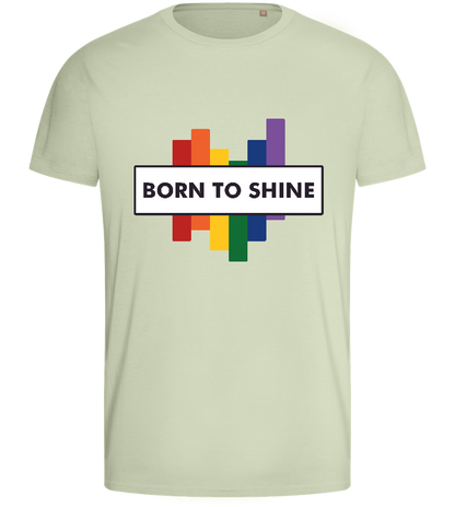 Born To Shine Rainbow Design - Basic men's fitted t-shirt_SILESTONE_front