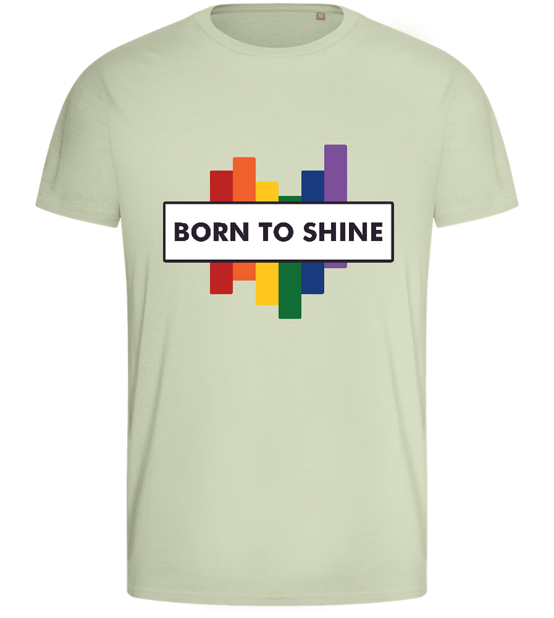 Born To Shine Rainbow Design - Basic men's fitted t-shirt_SILESTONE_front