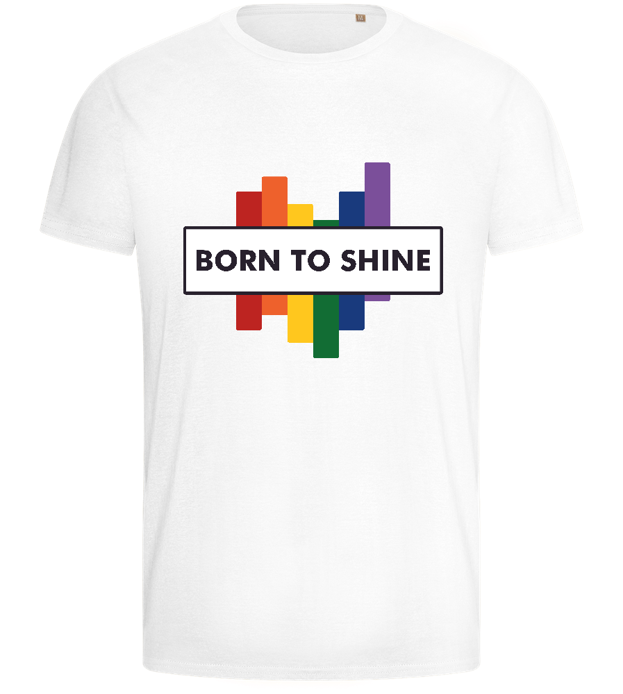 Born To Shine Rainbow Design - Basic men's fitted t-shirt_WHITE_front