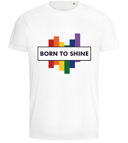 Born To Shine Rainbow Design - Basic men's fitted t-shirt_WHITE_front