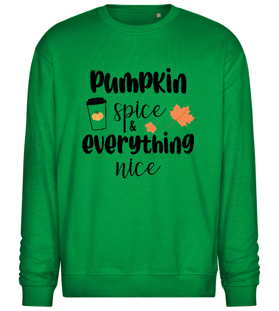 Pumpkin Spice Everything Nice Design - Comfort Essential Unisex Sweater_MEADOW GREEN_front