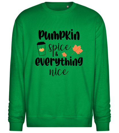 Pumpkin Spice Everything Nice Design - Comfort Essential Unisex Sweater_MEADOW GREEN_front