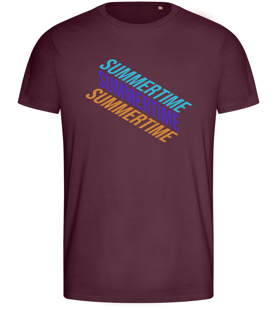 Summertime Design - Basic men's fitted t-shirt_BORDEAUX_front