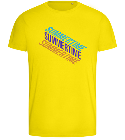 Summertime Design - Basic men's fitted t-shirt_YELLOW_front