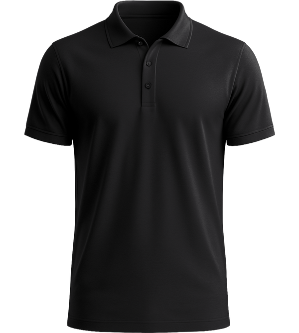 Premium essential men's polo shirt_BLACK_front