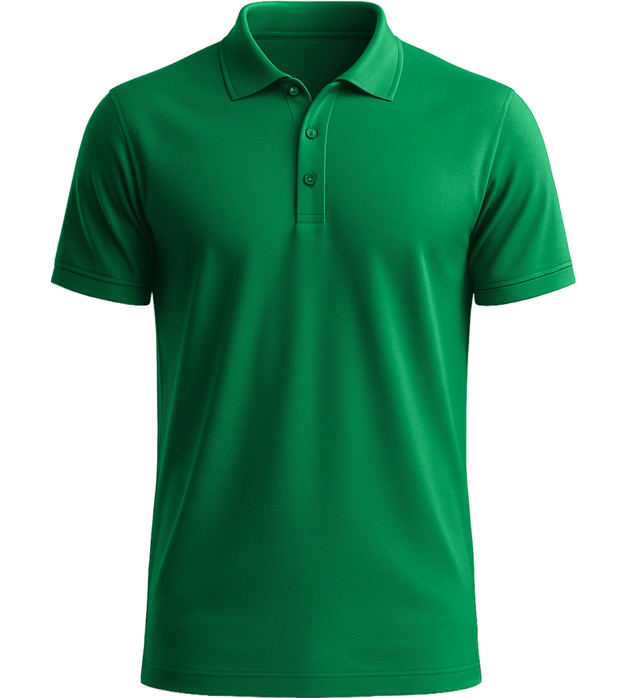 Premium essential men's polo shirt_MEADOW GREEN_front