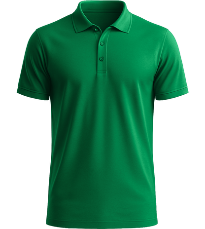 Premium essential men's polo shirt_MEADOW GREEN_front