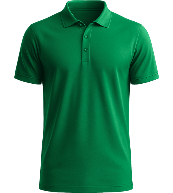 Premium essential men's polo shirt_MEADOW GREEN_front