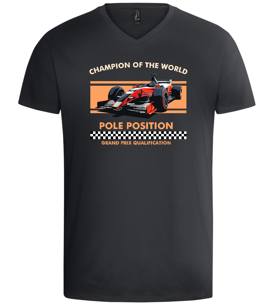 Champion of the World Design - Basic men's v-neck t-shirt_DARK GRAY_front